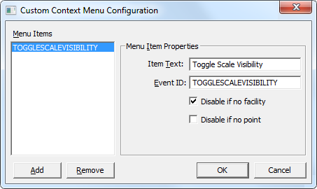 Custom Context Menu Configuration